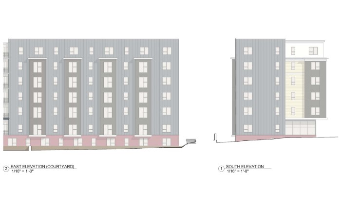 Marion Street Apartments East and South Elevation Courtyard